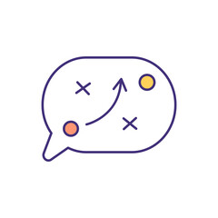 Strategic planning RGB color icon. Establishing business direction. Implementing long-term goals and action plans. Organization process. Predicting outcomes, results. Isolated vector illustration