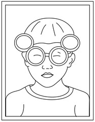 
A sunglasses colouring page vector design with hand drawn style

