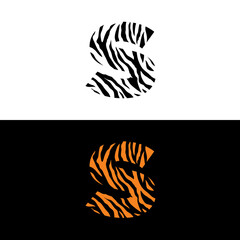 Tiger Print Letter S Logo Vector 001 © mrlover