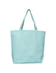 Recycled cotton tote bag color pastel blue on white background