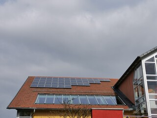 solar panels on roof