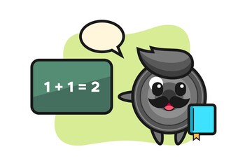 Illustration of camera lens character as a teacher