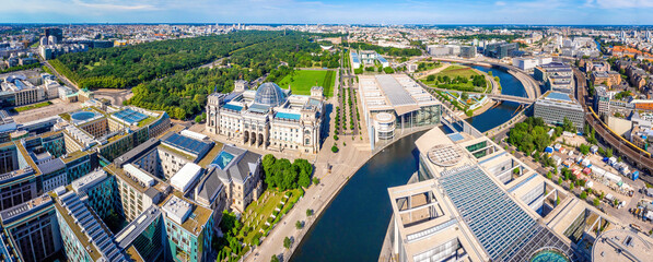 Aerial view of Reichstag in summer day, Berlin © alexey_fedoren