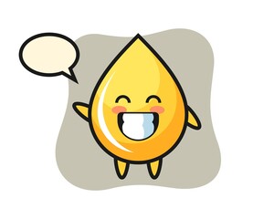 Honey drop cartoon character doing wave hand gesture