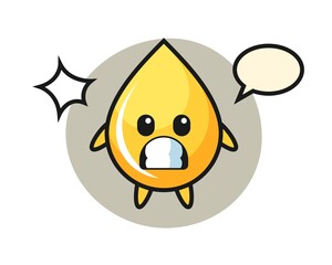 Honey drop character cartoon with shocked gesture