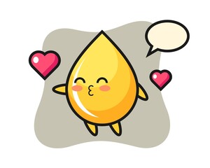 Honey drop character cartoon with kissing gesture