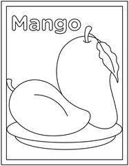 
A unique design vector of mangos coloring page 

