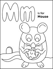 
A vector of mouse designed on coloring page 

