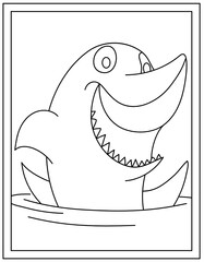 
Selachimorpha hand drawn vector template, aquatic animal 

