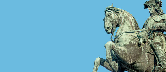 Statue of Prince Eugene of Savoy in front of Hofburg Palace in Vienna, Austria, sunny day, blue sky