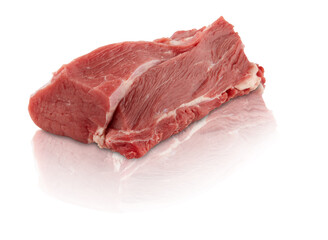 Raw Beef Sliced ​​Steak isolated white background 