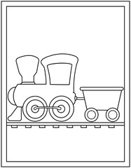 
Old train coloring page designed in hand drawn vector

