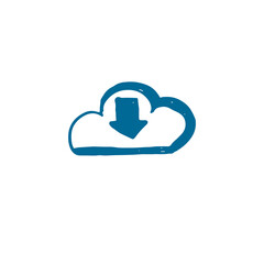 Vector hand drawn cloud computing icon