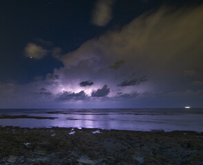 Lightning storm om Mediterranean Sea