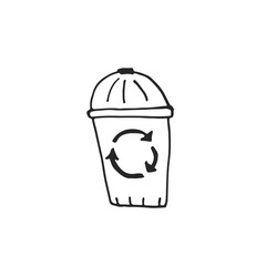 Vector hand drrawn garbage recycling icon