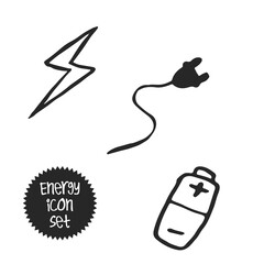 Vector hand drawn energy icons