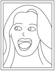 
A happy face colouring face,editable design

