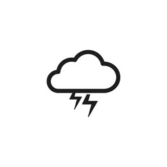 Storm cloud icon vector. Simple thunder sign