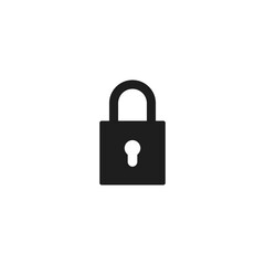 Lock icon vector. Simple padlock sign