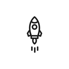 Rocket icon vector. Simple start up sign