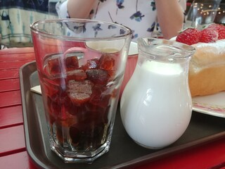 strawberry smoothie in a glass