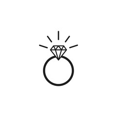 Ring icon vector. Simple diamond sign