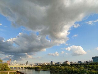 clouds over the city