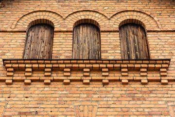 Beautiful wall of an old brick building in Sweden