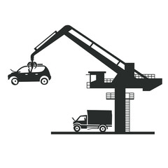 illustration of junkyard, vector art formated.