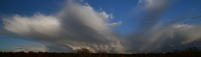 Mammatus Clouds over Berlin and Brandenburg on March 11, 2021, Germany