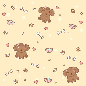 Cute pattern with small dogs