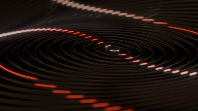 3d render Futuristic centralisation interface orange