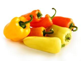 multicolor fruits of pepper vegetable close up