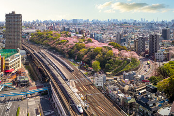 Fototapeta na wymiar railway and metro system of tokyo, japan