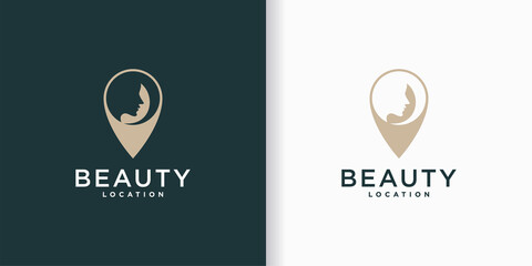 Beauty location logo design template with creative concept