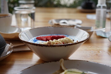 healthy brunch in the terrace