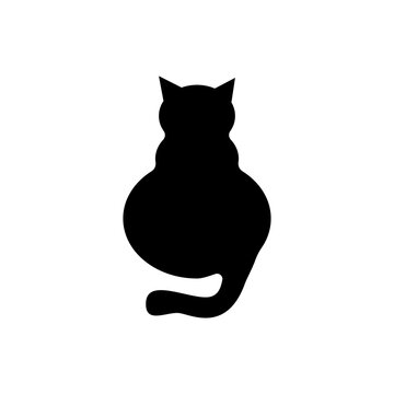 vector illustration of a fat cat. funny animals sketch. cute graphic kitten. a pet doodle style.