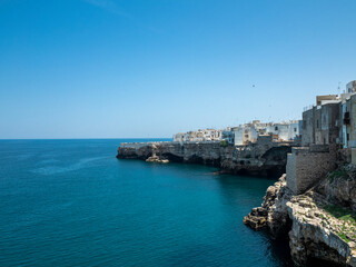 Fototapeta premium Polignano a Mare, Puglia, Old Town an d Beache, Southern Italy, Italy, Europe June 2019