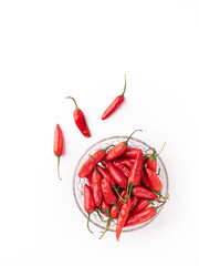 Fresh Red Chili with white background stock image.