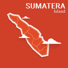 Post template for social media Sumatra Island vector map , High detailed illustration. Sumatra Island, part of Indonesia, country in Asia.