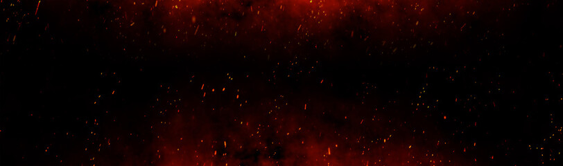 Le feu braise des particules sur fond noir. Fond d& 39 étincelles de feu. Lumières abstraites de particules de feu de paillettes sombres.