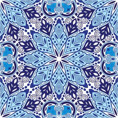 Ornamental mandala design abstract background. Seamless pattern with flowers