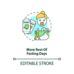 More rest of fasting days concept icon. Healthy lifestyle. Outdoor activity. Intermittent fasting idea thin line illustration. Vector isolated outline RGB color drawing. Editable stroke