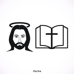 bible Icon isolated on background. Modern flat pictogram, business, marketing, internet concept. Trendy Simple vector symbol for web site design or button to mobile app. Logo illustration