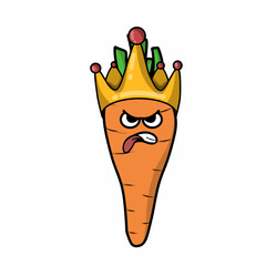 Cute carrot character vector template design illustration