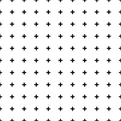 Square seamless background pattern from geometric shapes. The pattern is evenly filled with black plus symbols. Vector illustration on white background
