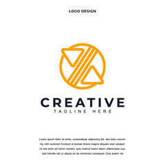 Creative Letter Z icon logo design vector illustration. Alphabet letter Z logo design color editable
