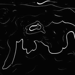 Black and White wall art illustration new modern design.