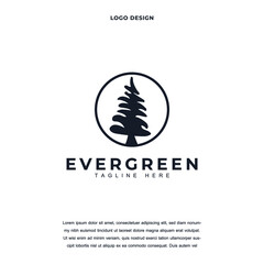 Creative abstract premium pine evergreen icon logo design color editable vector illustration