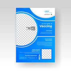 Covid 19 coronavirus Vaccination program flyer template design